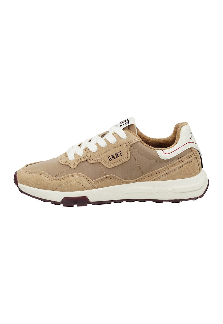 Pantofi sport cu insertii din piele intoarsa Youtron - Bej