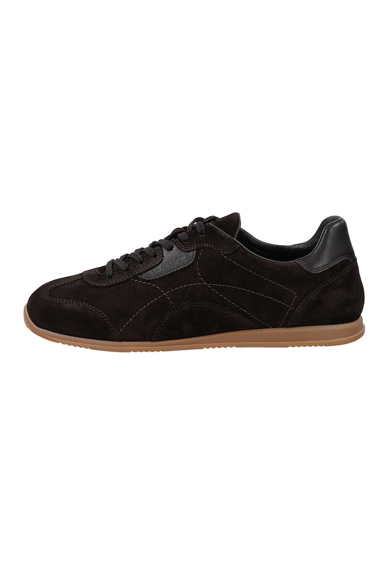 Panofi sport low-cut din piele intoarsa Spearclub - Maro inchis