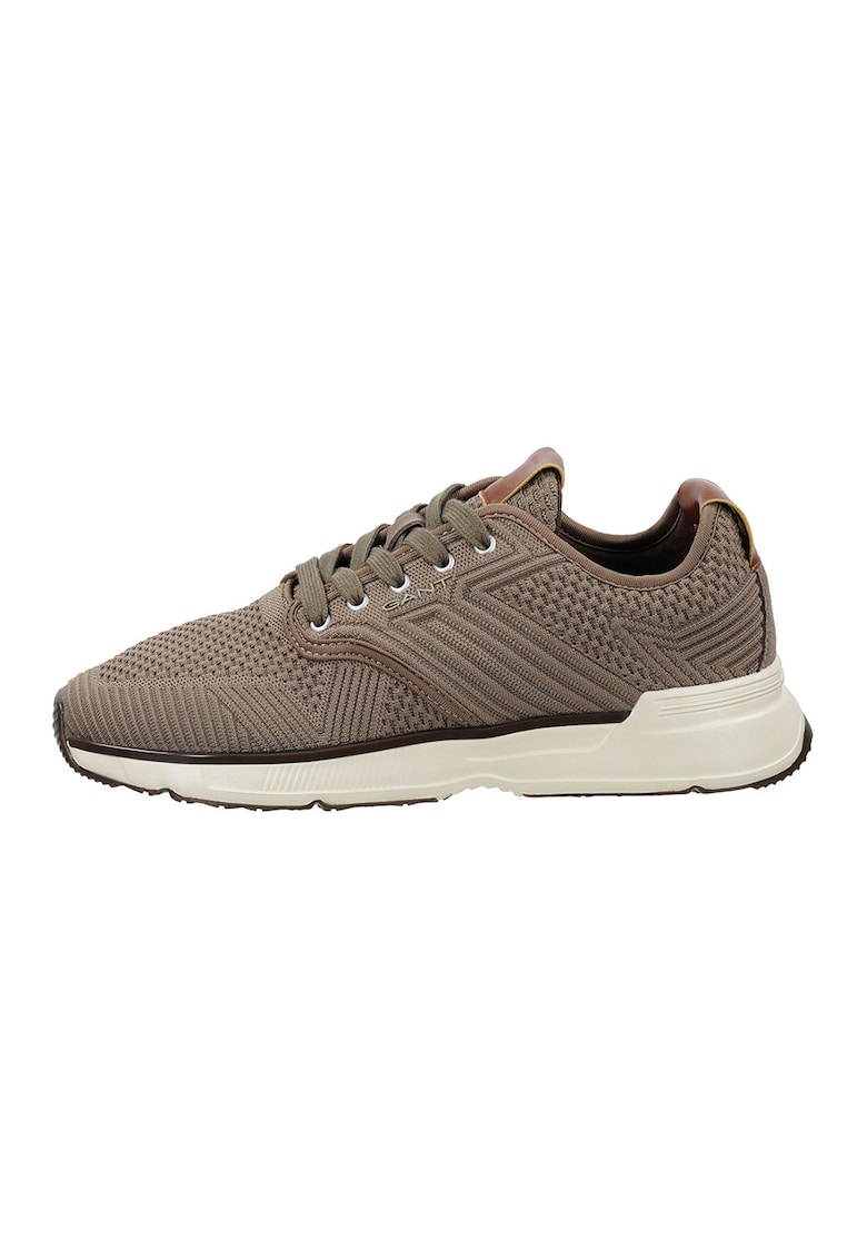 Pantofi sport din material textil cu insertii din piele Beeker - Maro taupe