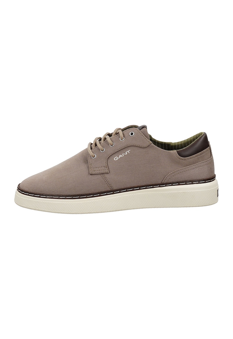 Pantofi sport din lyocell cu garnitura din piele San Prep - Maro taupe deschis