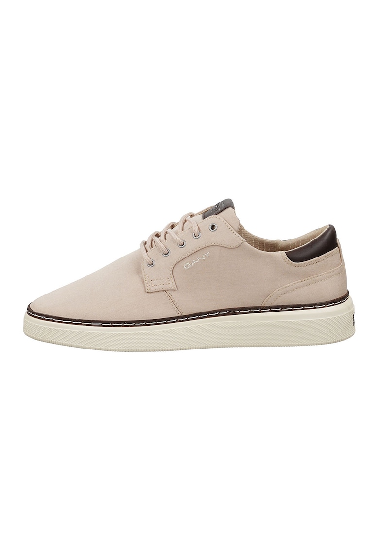 Pantofi sport din lyocell cu garnitura din piele San Prep - Bej/Maro taupe deschis