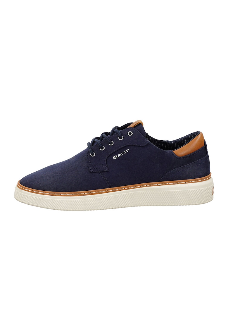 Pantofi sport din lyocell cu garnitura din piele San Prep - Caramel/Bleumarin