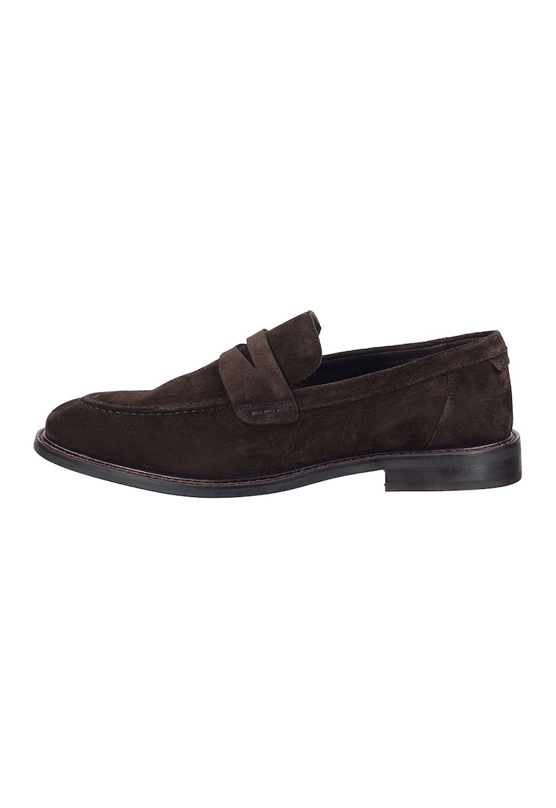 Pantofi loafer din piele intoarsa Lozham - Maro inchis