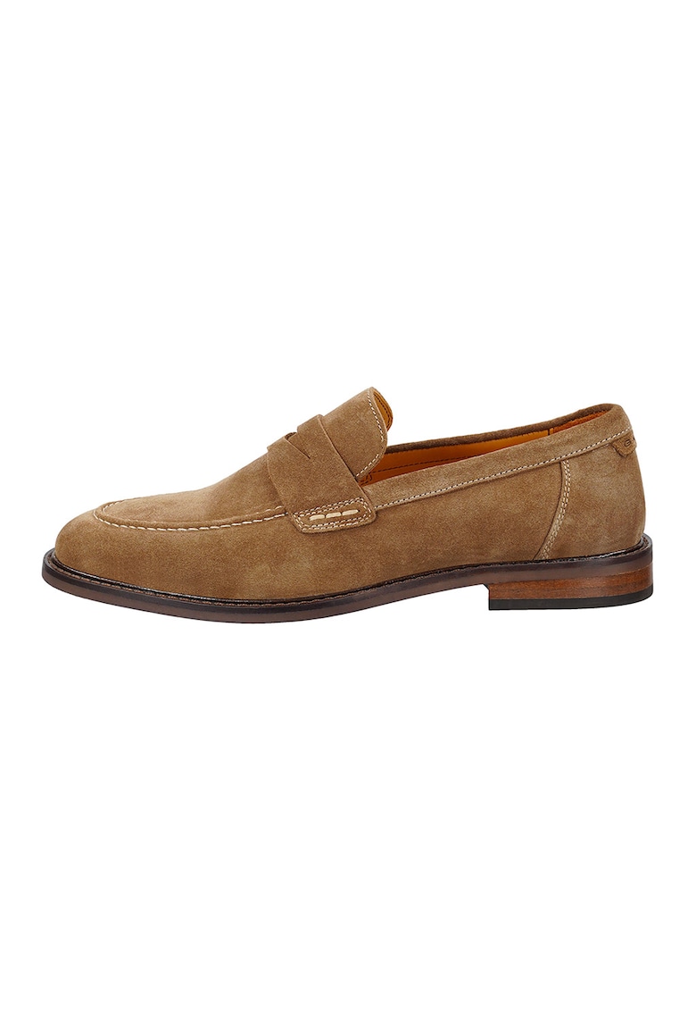 Pantofi loafer din piele intoarsa Lozham - Maro deschis
