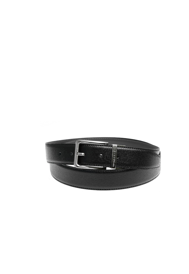 Curea din piele saffiano Adrien - Negru/Gri