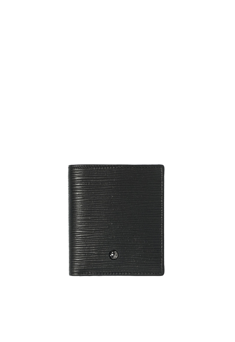 Portofel pliabil din piele cu aspect texturat Voltaire - Negru