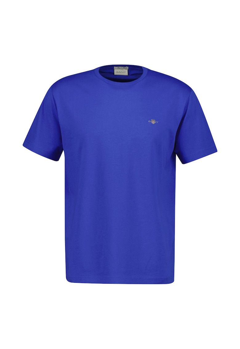 Gant Tricou regular fit din bumbac Shield - Gri deschis/Albastru inchis/Rosu inchis