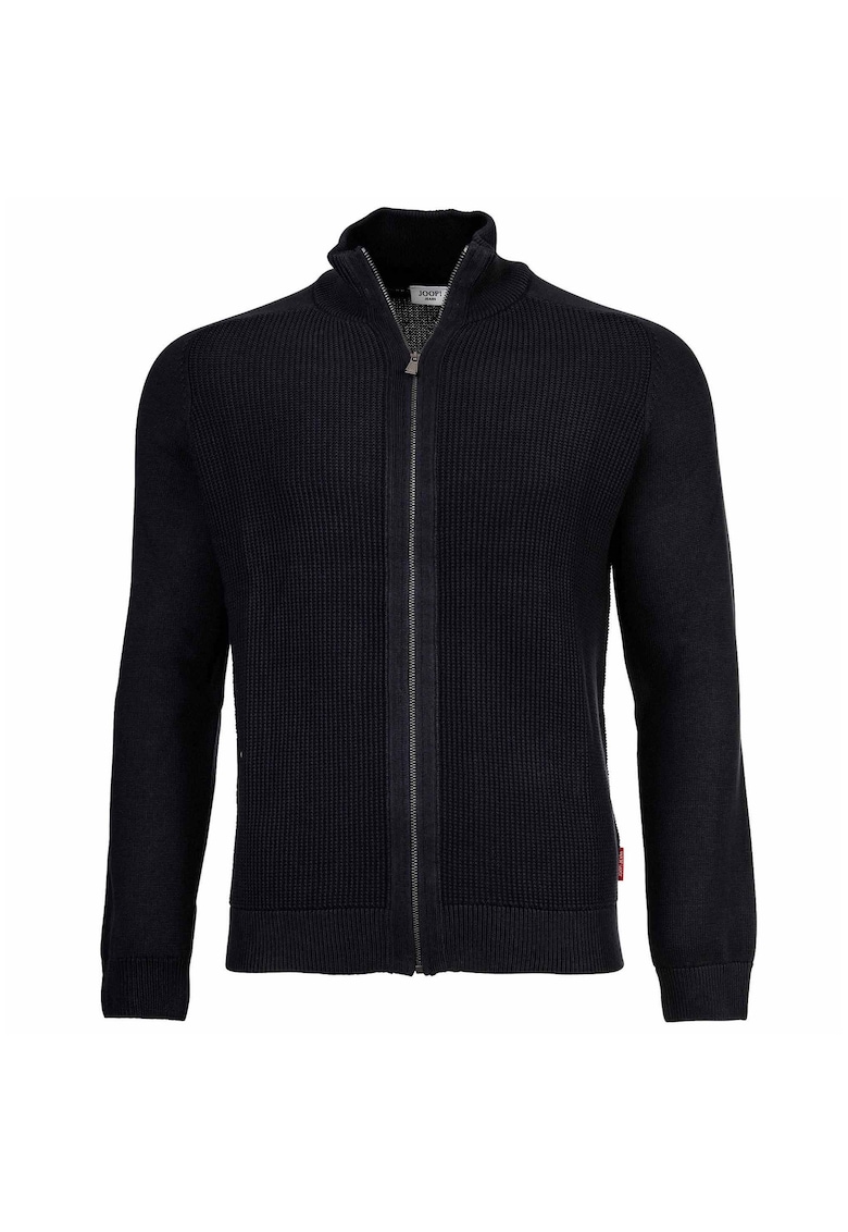 Cardigan din bumbac cu fermoar - Albastru inchis
