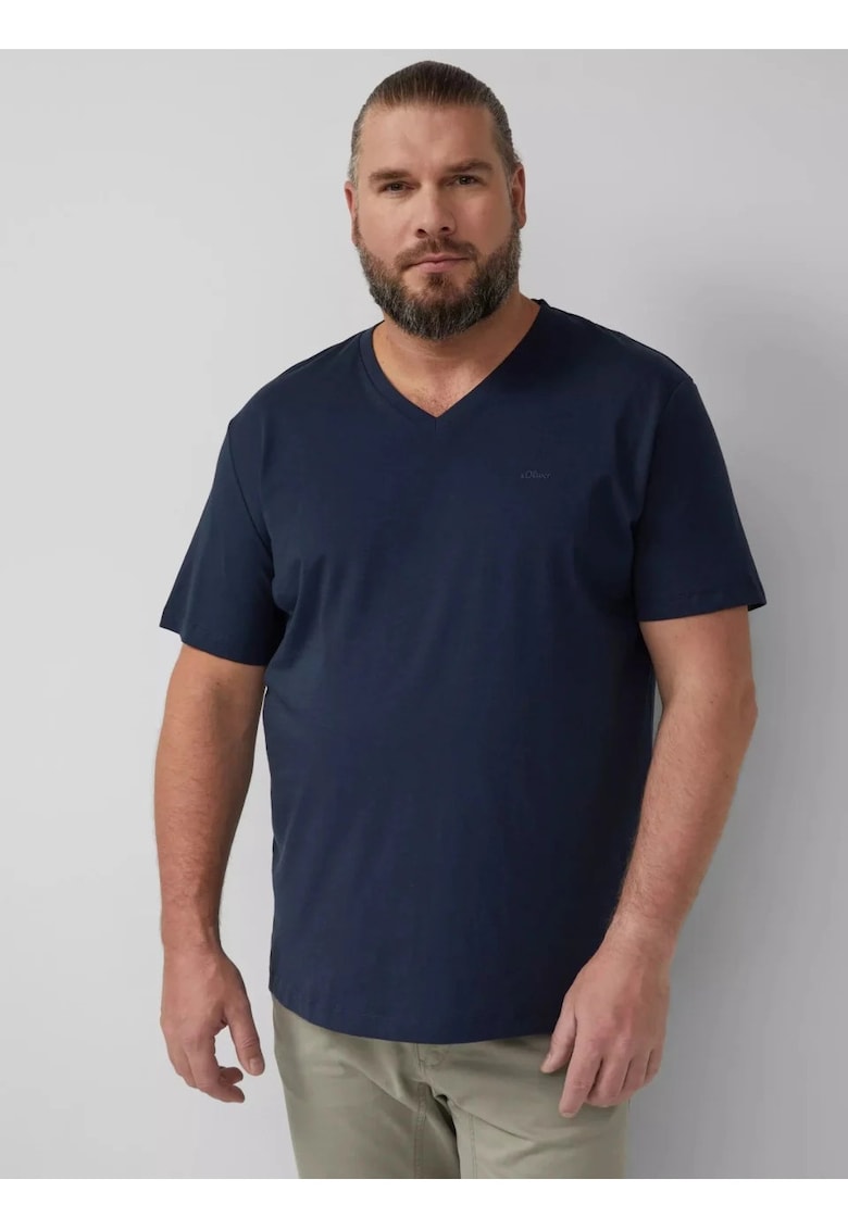 Big Sizes Tricou barbati big sizes - cu anchior - din bumbac - Bleumarin inchis