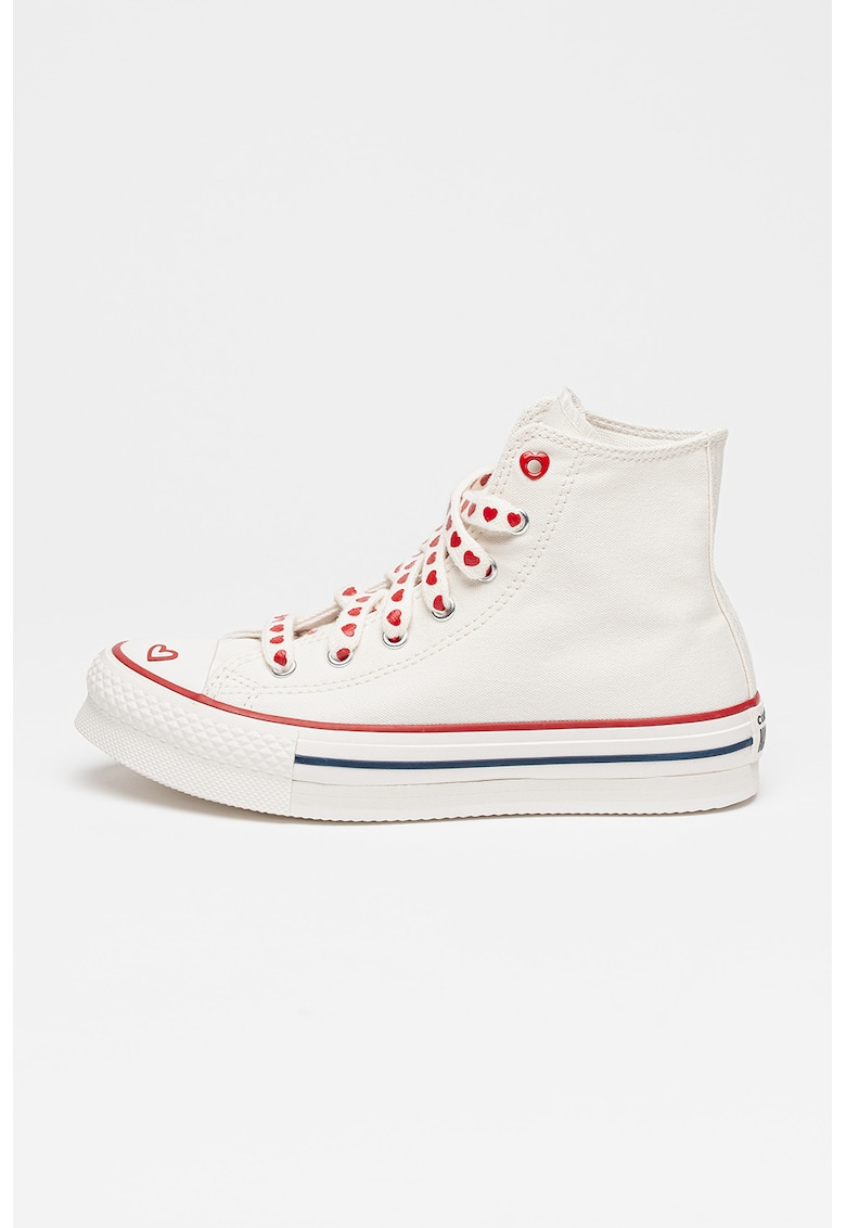 Tenisi mid-high Chuck Taylor All Star Eva Lift - Rosu inchis/Alb murdar