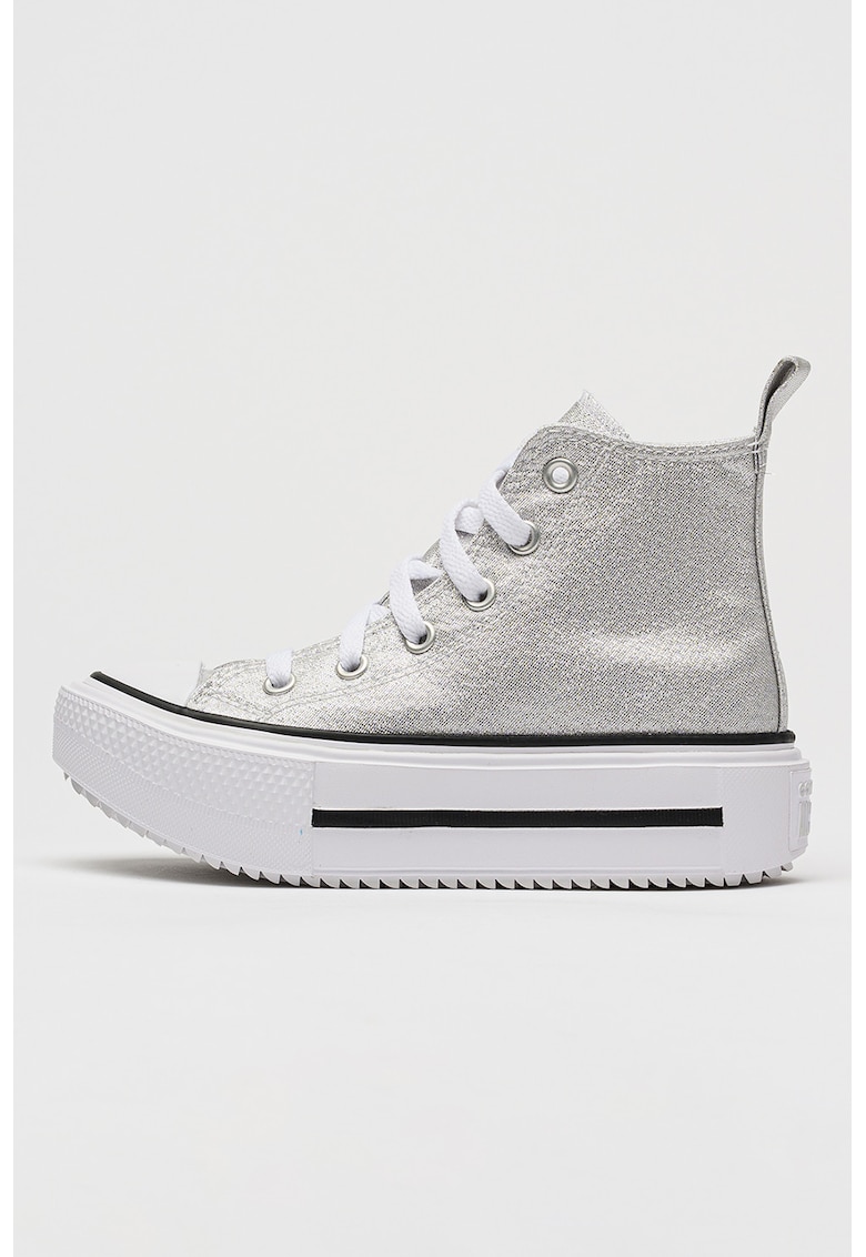 Tenisi flatform cu aplicatie logo Chuck Taylor All Star - Argintiu