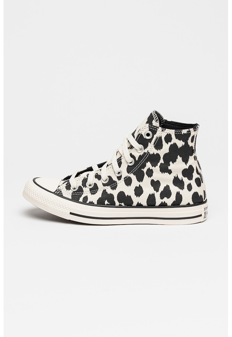 Tenisi mid-cut cu model animal print Chuck Taylor All Star - Alb/Negru