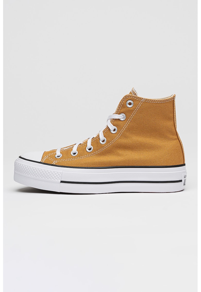 Tenisi Chuck Taylor All Star cu logo lateral - Alb/Negru/Ocru