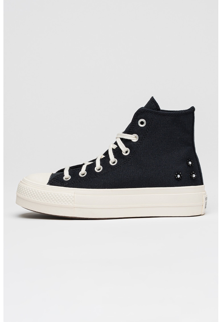 Tenisi mid-high Chuck Taylor All Star Lift din material textil - Negru