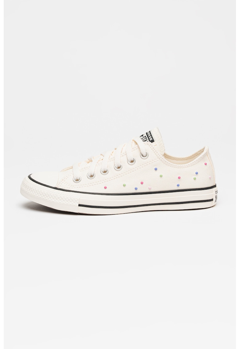 Tenisi din panza cu aplicatie cu margele Chuck Taylor All Star - Alb murdar