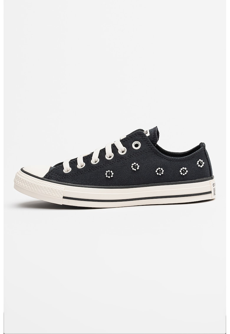 Tenisi unisex Chuck Taylor All Star cu margele si varf intarit - Negru