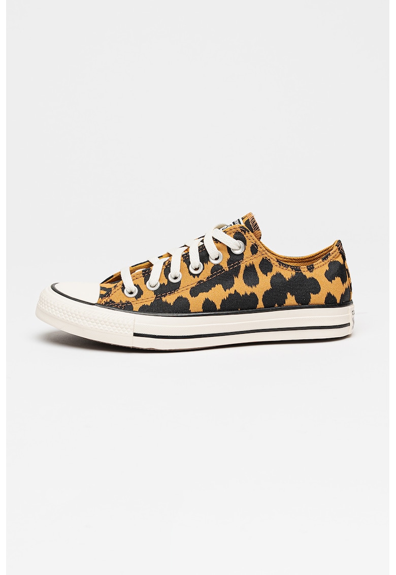 Tenisi din panza cu model animal print Chuck Taylor All Star - Maro inchis/Maro camel