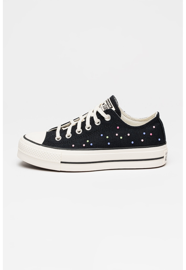 Tenisi low-cut cu talpa flatform Chuck Taylor All Star Lift - Negru