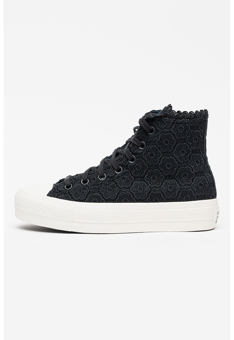 Tenisi crosetati cu platforma CHUCK TAYLOR ALL STAR Lift - Negru