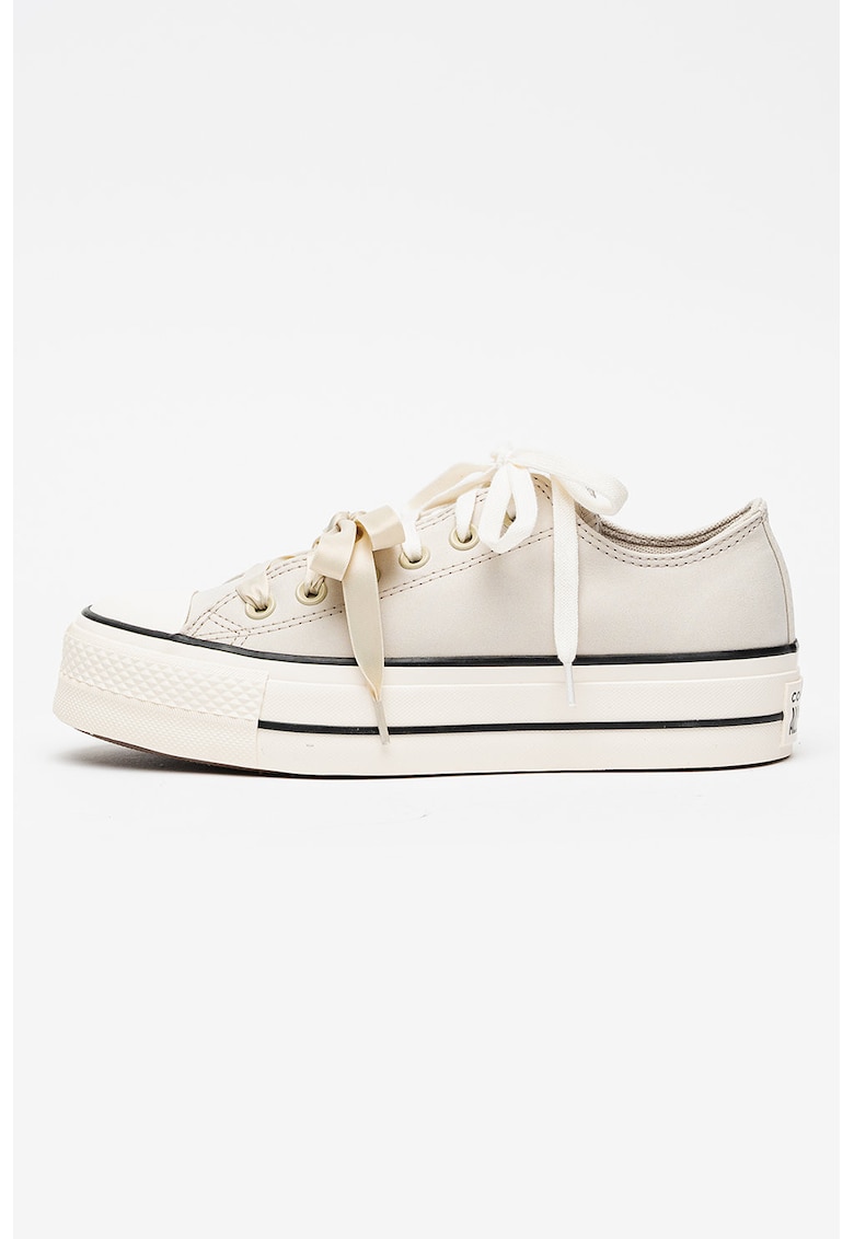 Tenisi din panza Chuck Taylor All Star Lift cu talpa flatform - Alb murdar