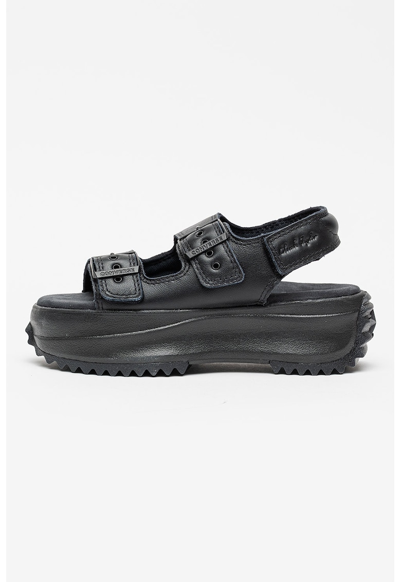 Sandale din piele Chuck Taylor All Star cu talpa flatform - Negru