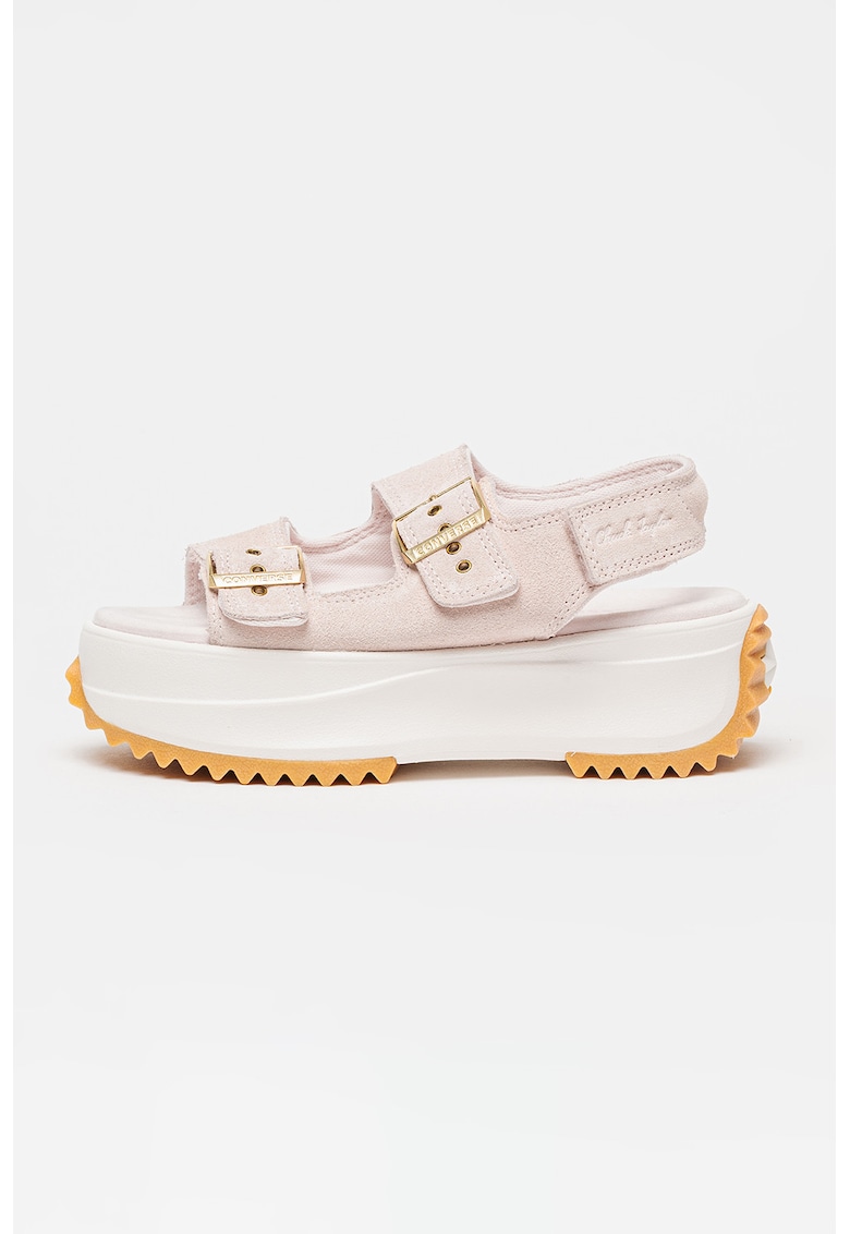 Sandale wedge de piele intoarsa All Star Chuck Taylor - Nude rose