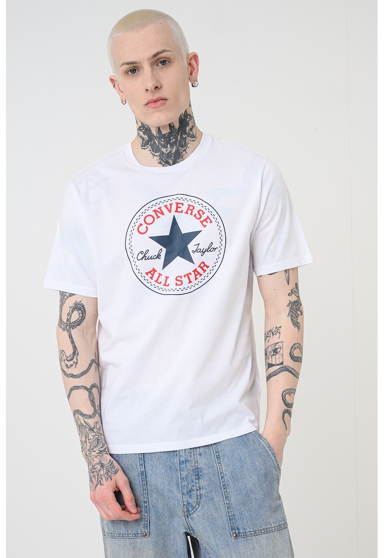 Tricou de bumbac cu imprimeu Chuck Taylor All Star - Rosu/Alb