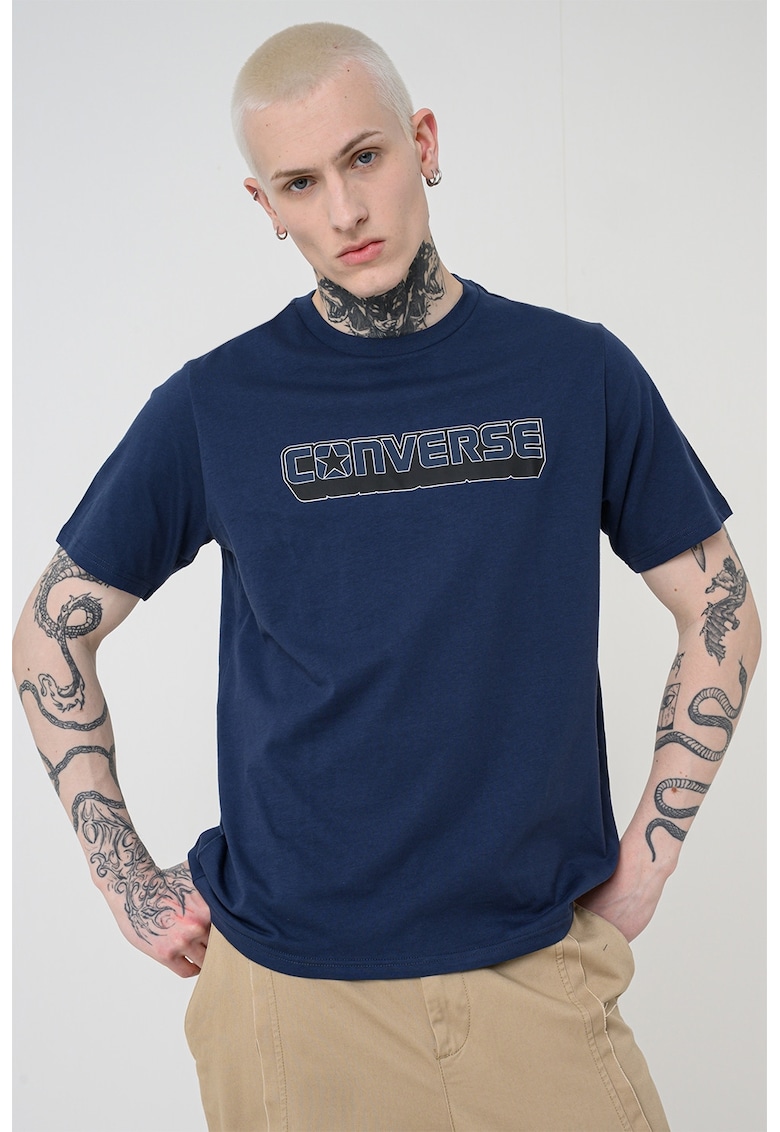 Tricou cu imprimeu logo Dimension - Negru/Bleumarin