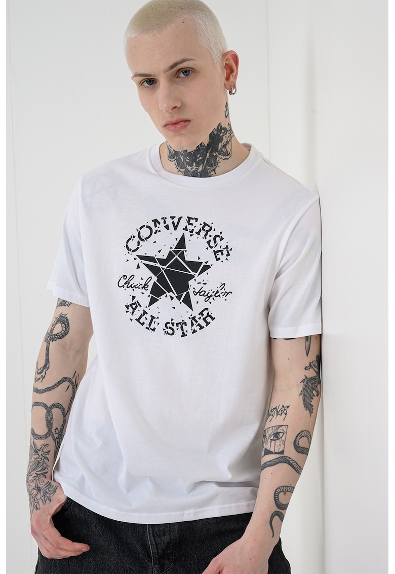 Tricou cu imprimeu logo Broken Glass - Alb/Negru