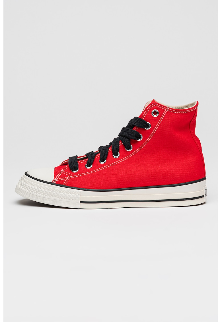 Tenisi mid-cut Chuck Taylor Throwback cu sireturi contrastante - Rosu vermillion