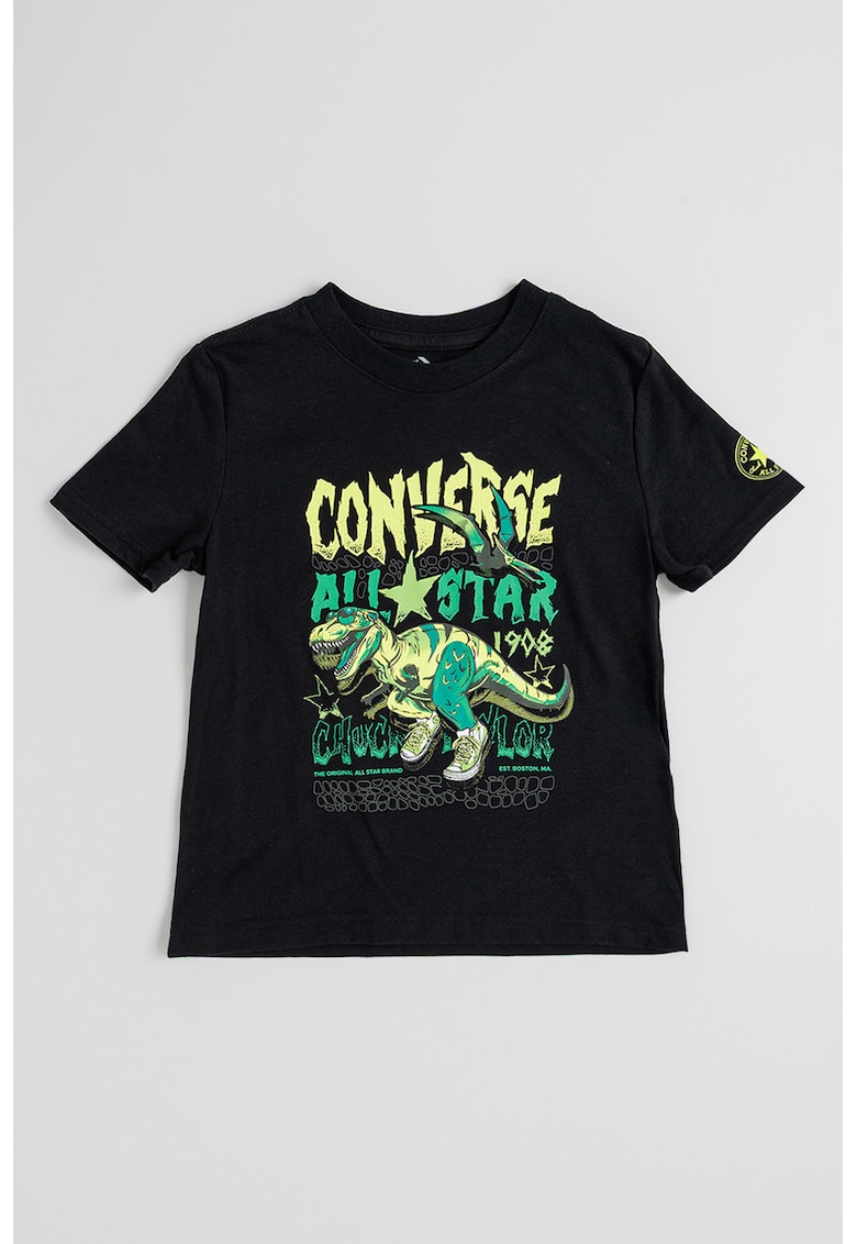 Tricou cu imprimeu cu dinozaur Dinos Tee - Negru