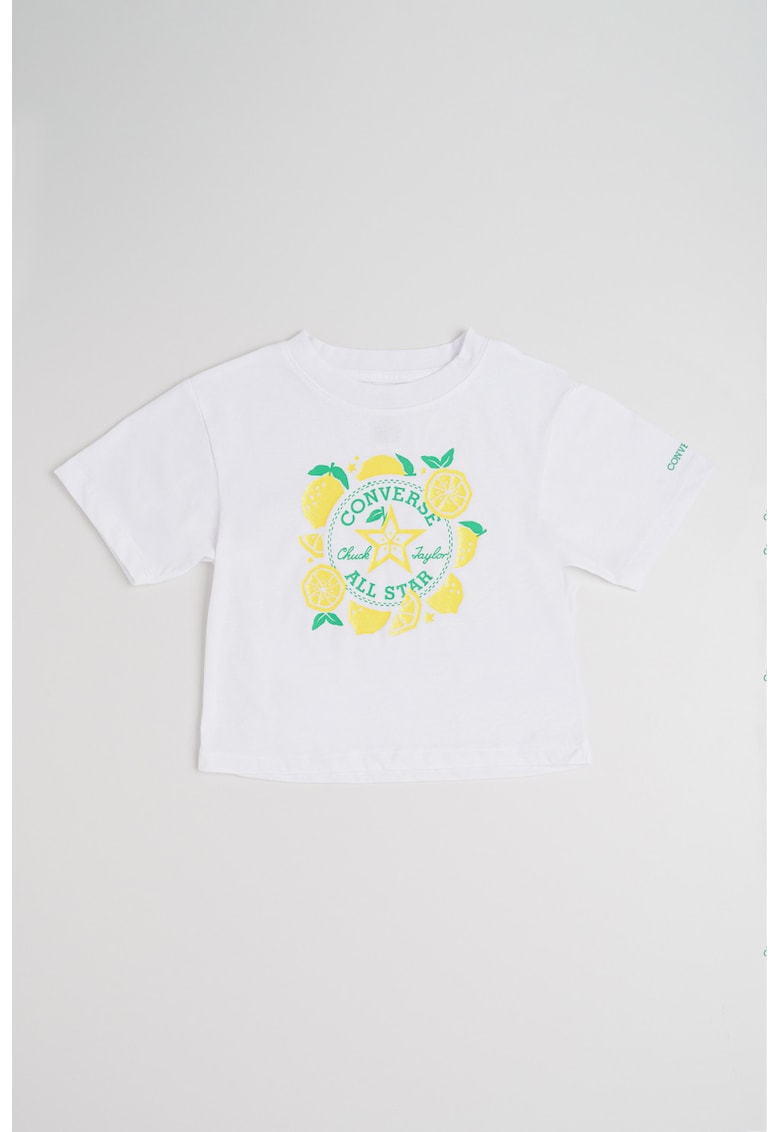 Tricou cu imprimeu grafic - Alb/Galben