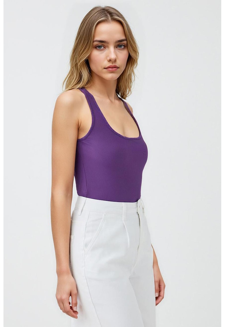 Top slim fit uni - Violet