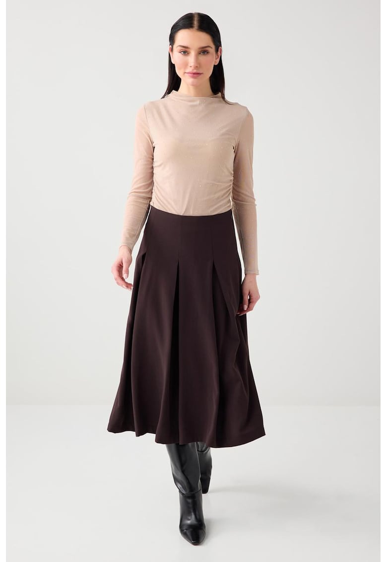 Bluza slim fit cu aplicatie cu strasuri - Bej deschis