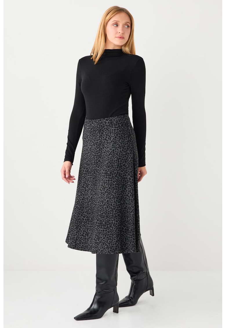 Fusta midi evazata - Gri antracit