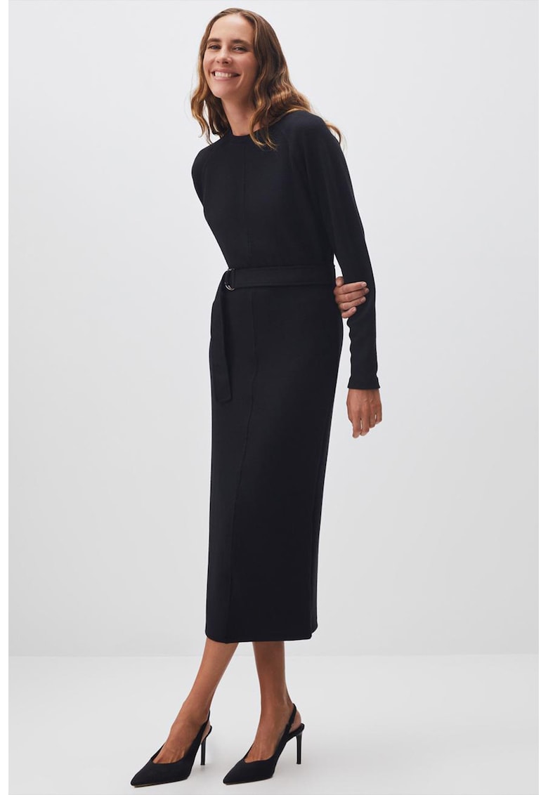 Rochie midi cu maneci liliac - Negru