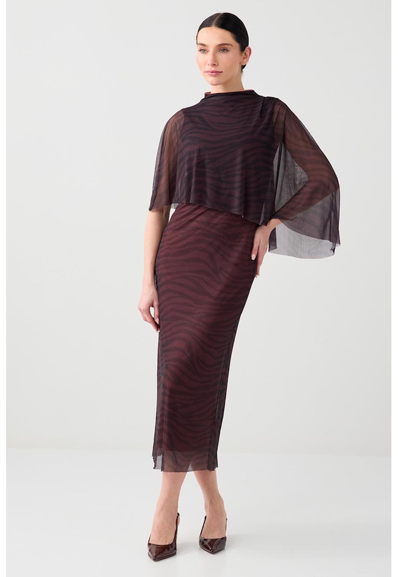 Rochie-capa din tul - Maro inchis
