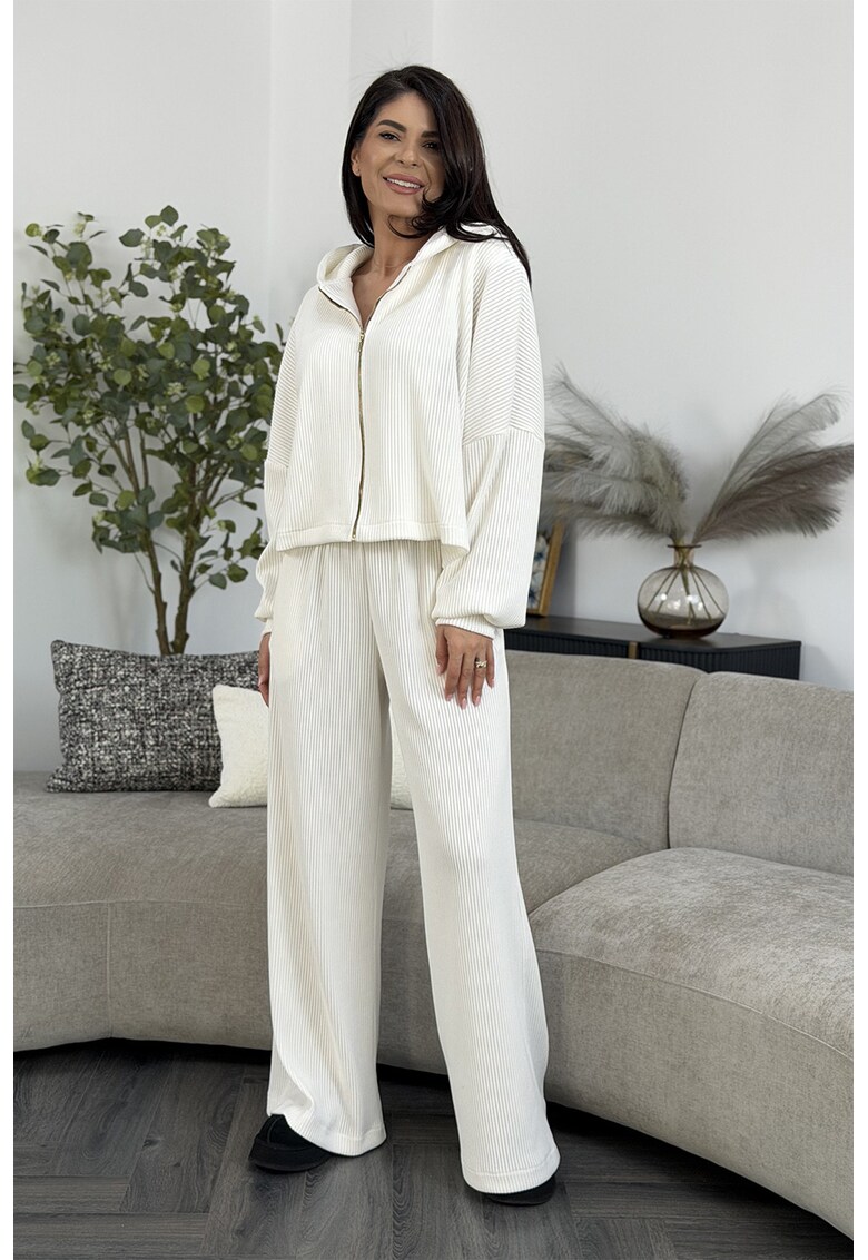 Set de hanorac si pantaloni Jossy - 2 piese - Alb