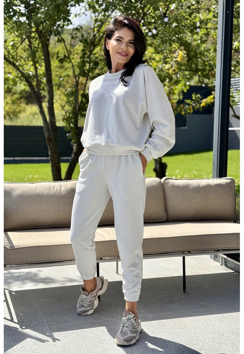 Set de bluza si pantaloni de trening Betty - 2 piese - Alb