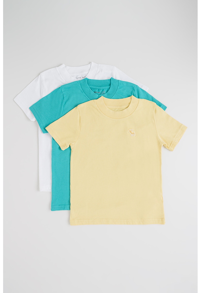 Set de tricouri din amestec de bumbac - 3 piese - Verde/Galben pal