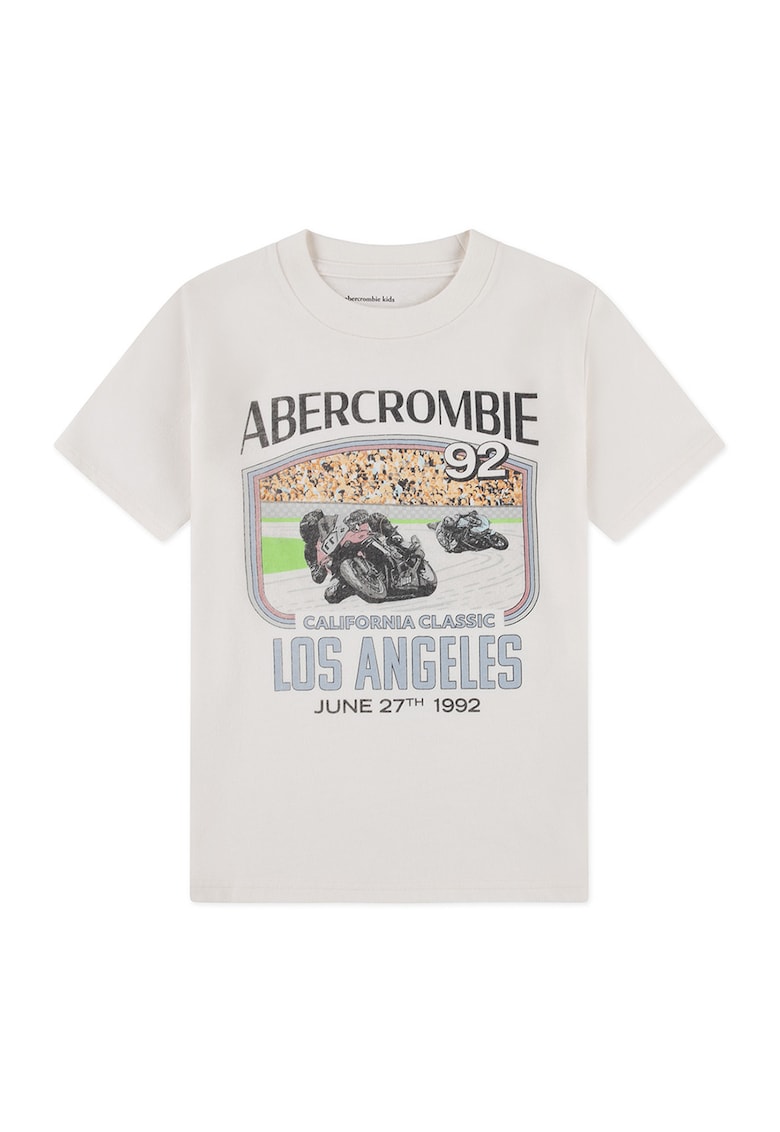 Tricou cu decolteu la baza gatului California Classic - Gri inchis/Bej