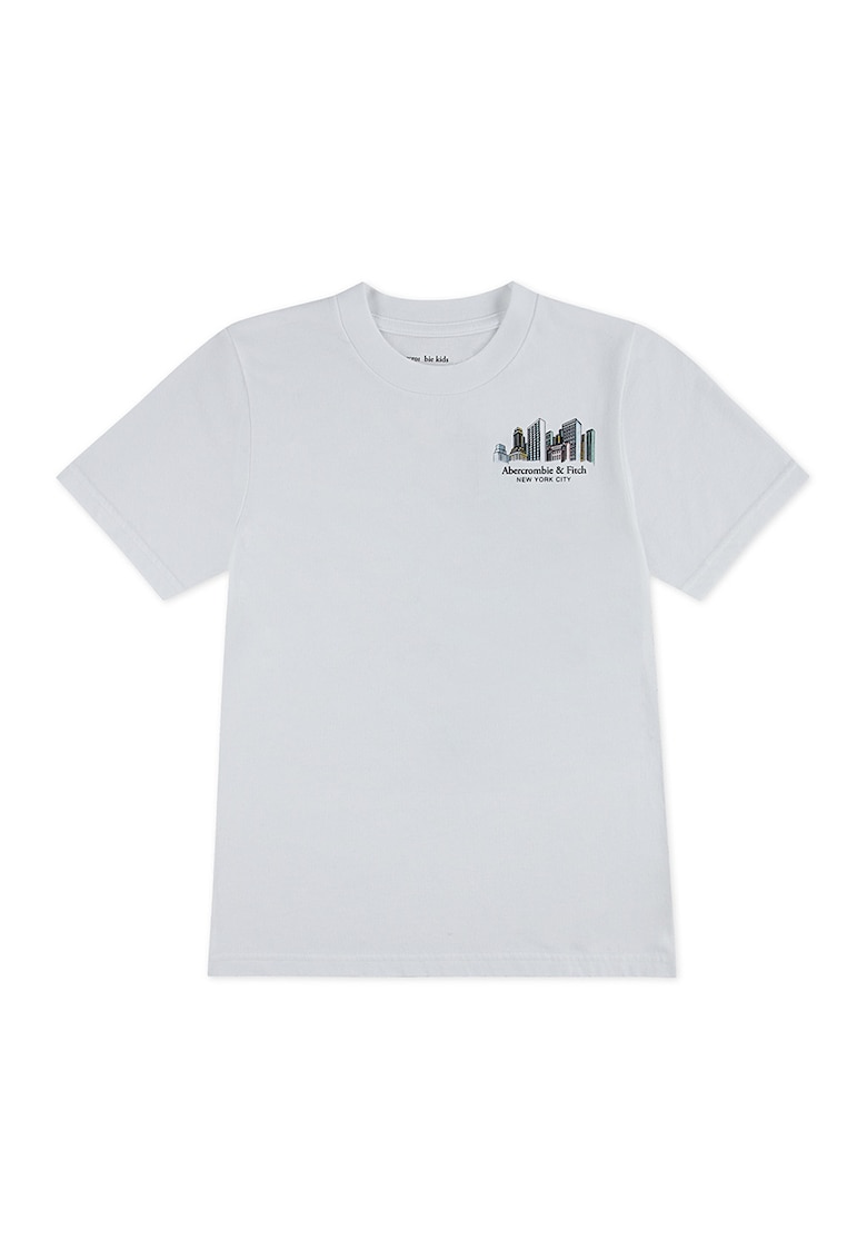 Tricou cu imprimeu pe partea din spate NYC Sketch - Gri deschis/Verde deschis