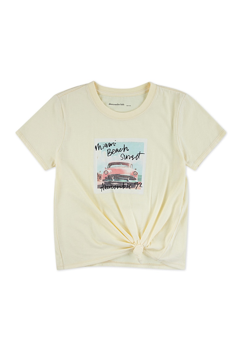 Triocu cu imprimeu si detaliu nod - Rosu/Galben pastel