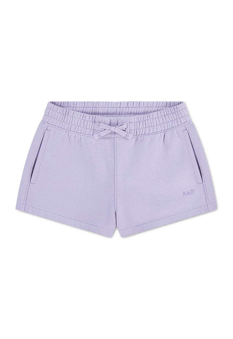 Pantaloni scurti din amestec de bumbac cu buzunare laterale - Violet deschis
