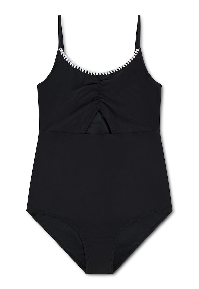 Costum de baie intreg cu bretele ajustabile - Negru