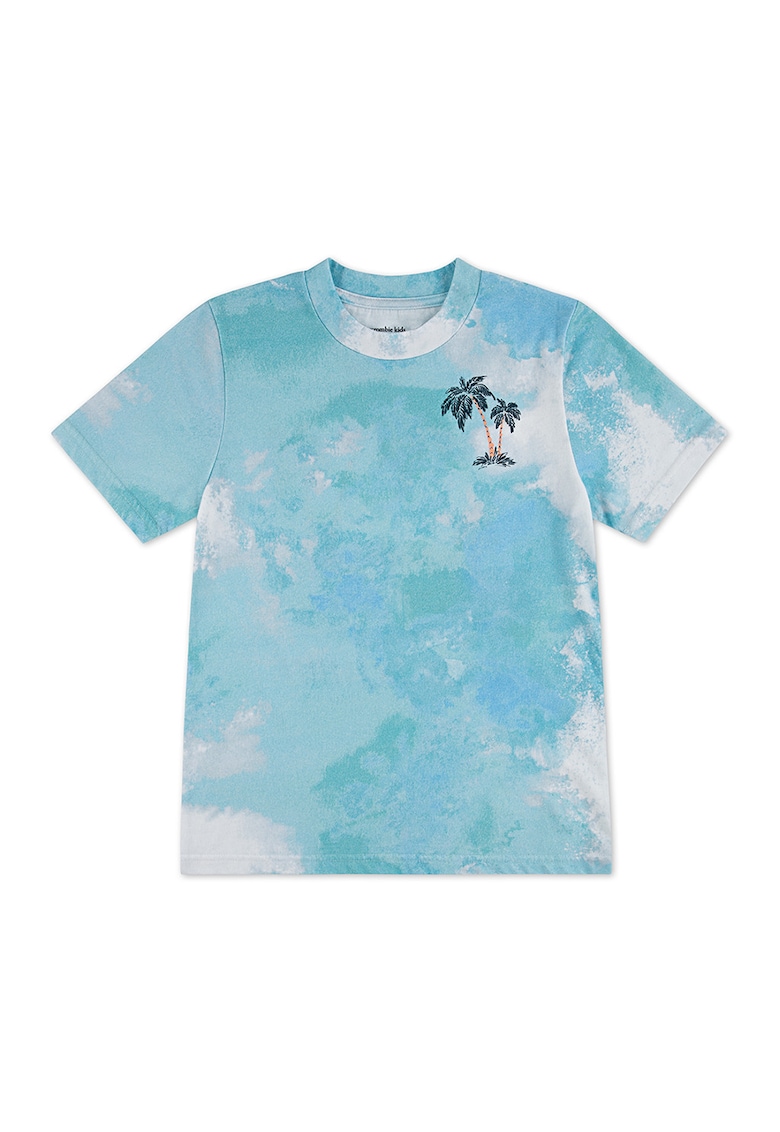 Tricou cu imprimeu pe partea din spate Palm Springs - Turcoaz/Verde englez