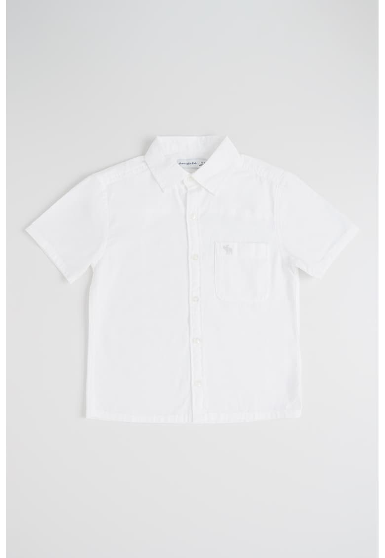 Camasa din bumbac cu model uni - Alb optic