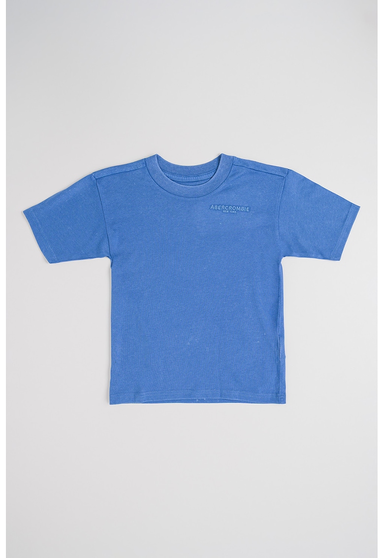 Tricou uni cu decolteu la baza gatului - Albastru pastel