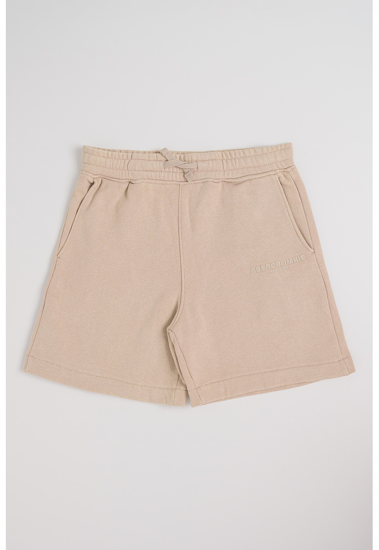 Pantaloni scurti sport cu talie ajustabila - Maro taupe deschis