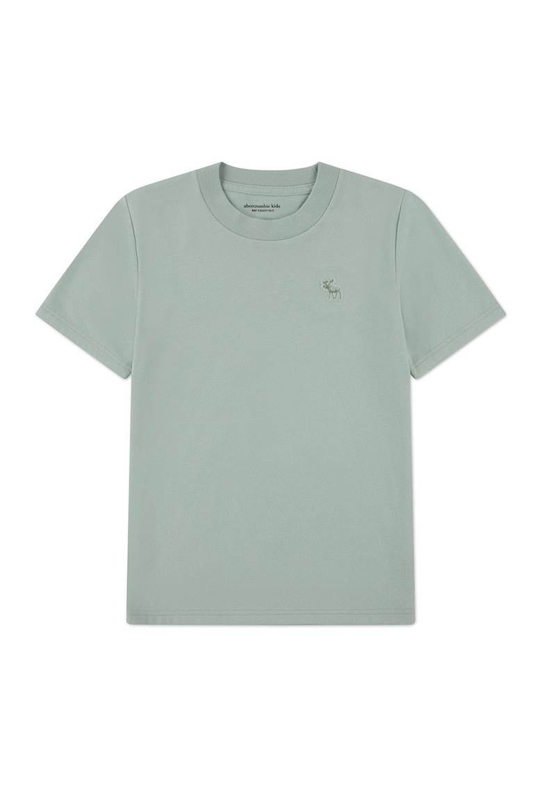Tricou regular fit cu decolteu la baza gatului - Gri antichizat